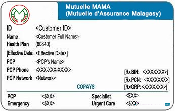Download Madagascar health insurance card Photoshop template